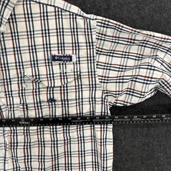 Auburn Tigers Shirt Men's XL White Plaid Football Vented Omni-Shade Pockets - Picture 6 of 10